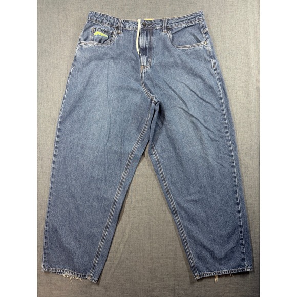 Empyre Other - Empyre Loose Fit Blue Denim Skate Jeans Mens 34 Graphic Embroidered